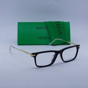 Bottega Veneta BV1040OA 001 Rectangle Eyeglasses 54mm – Black/Gold